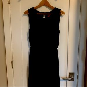 Jo fresh black chiffon pleated dress EUC.